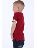 Jungen-T-Shirt mit Tasche, Burgunderrot NDZ4477 – Online-Shop – Boutique